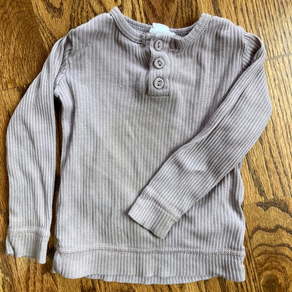 Jamie Kay Ribbed Henley Shirt, Size 1 year